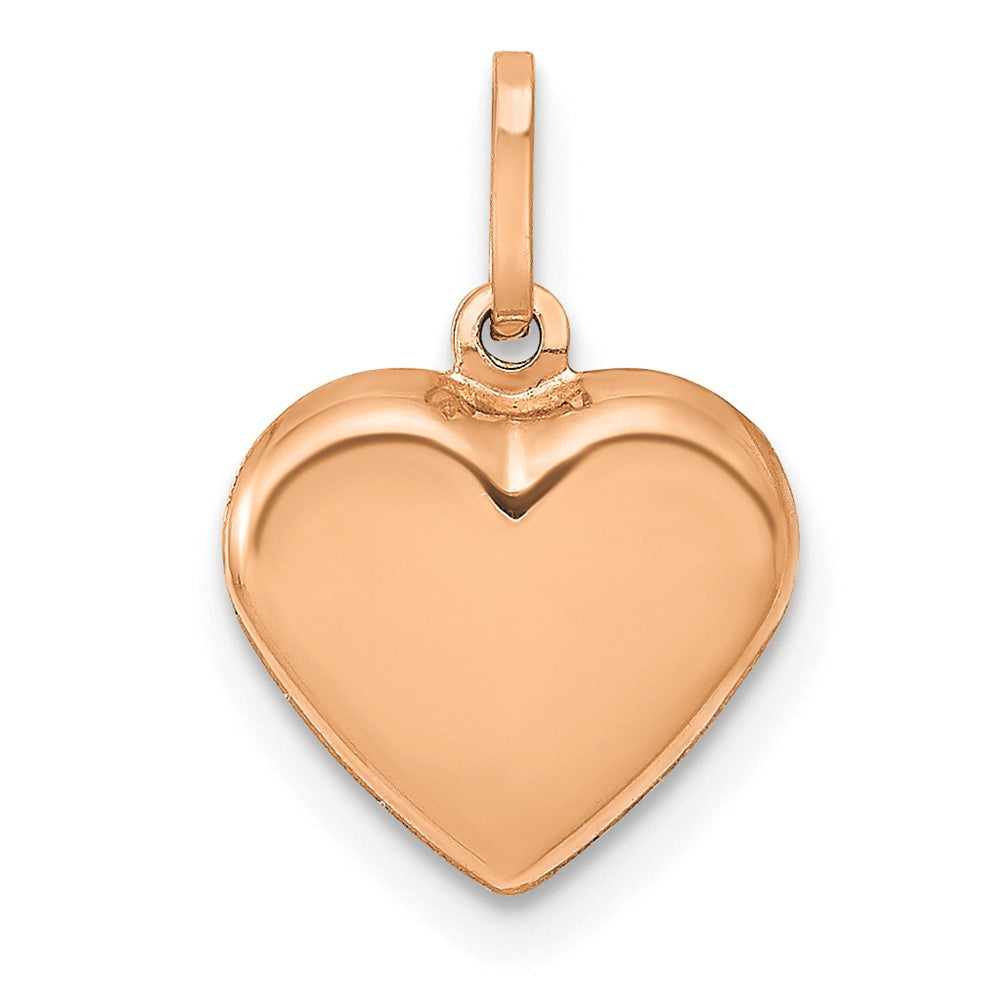14K Roségold 14K Roségold Poliert 3-d Herz Anhänger