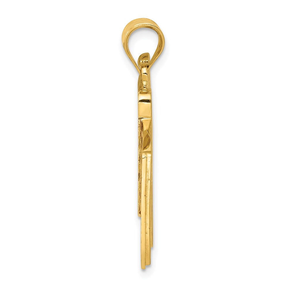Emaillierter Flaggen-Anhänger aus 14K Gelbgold