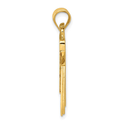 Emaillierter Flaggen-Anhänger aus 14K Gelbgold
