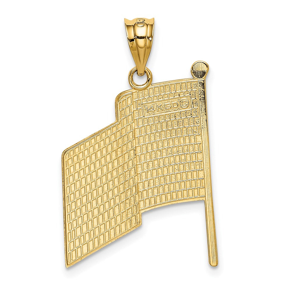 Emaillierter Flaggen-Anhänger aus 14K Gelbgold
