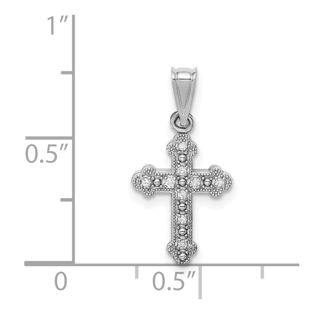 Kreuzanhänger aus 14K Weißgold mit Diamanten