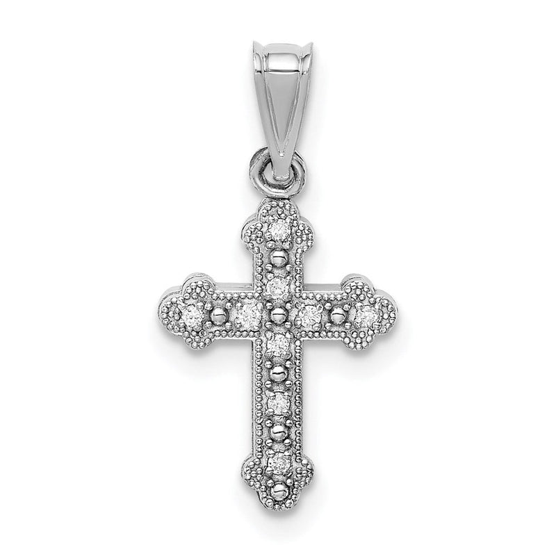 Kreuzanhänger aus 14K Weißgold mit Diamanten