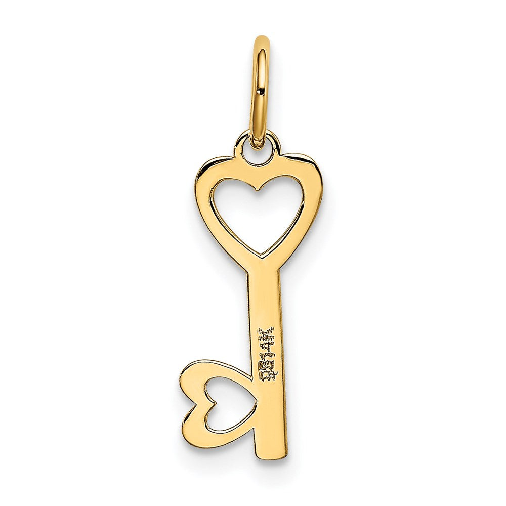 14K Gelbgold 14K Poliert Herzen Key Charm