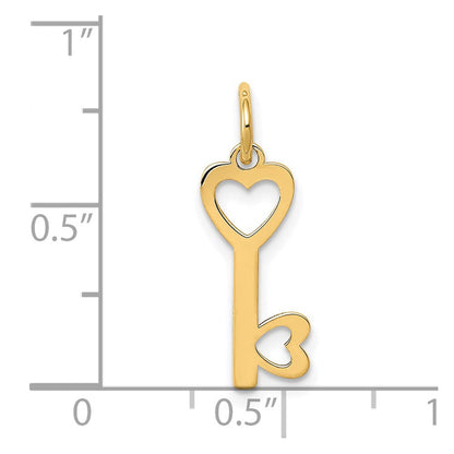 14K Gelbgold 14K Poliert Herzen Key Charm