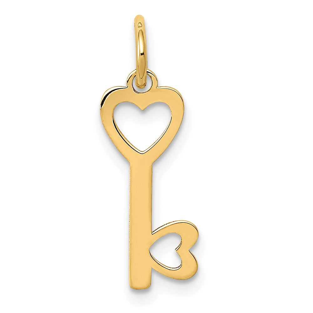 14K Gelbgold 14K Poliert Herzen Key Charm