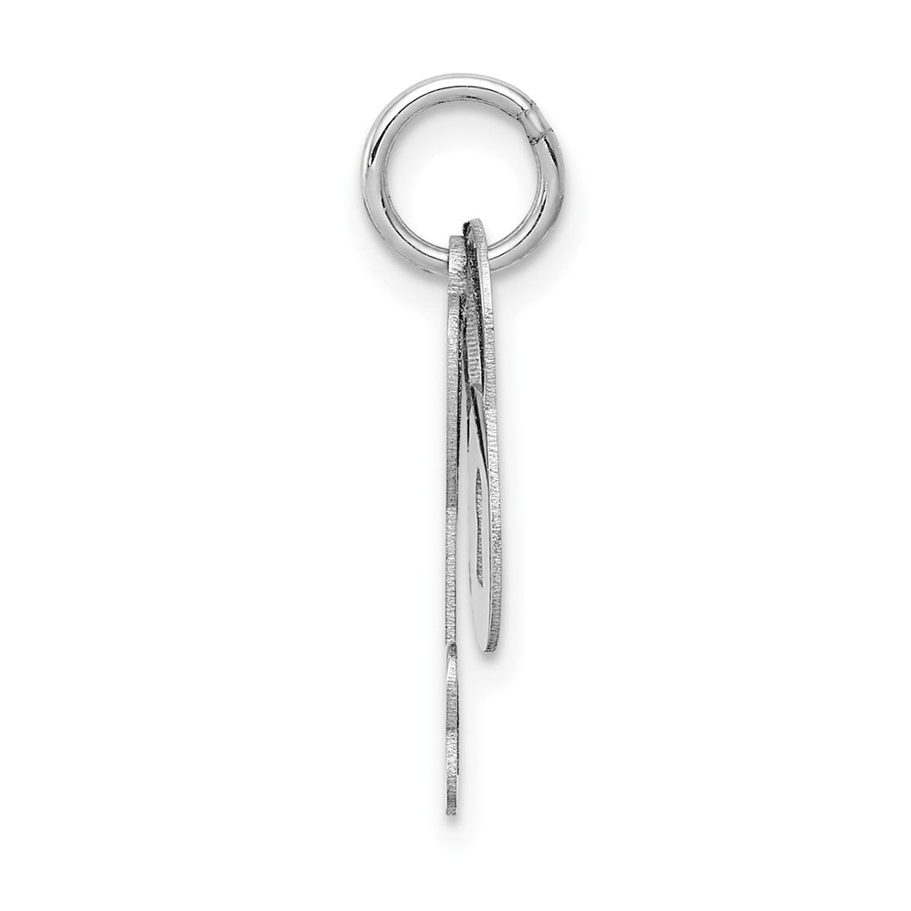 14K Weißgold 14K Weißgold Poliert Beweglich Schloss und Herz Key Charm