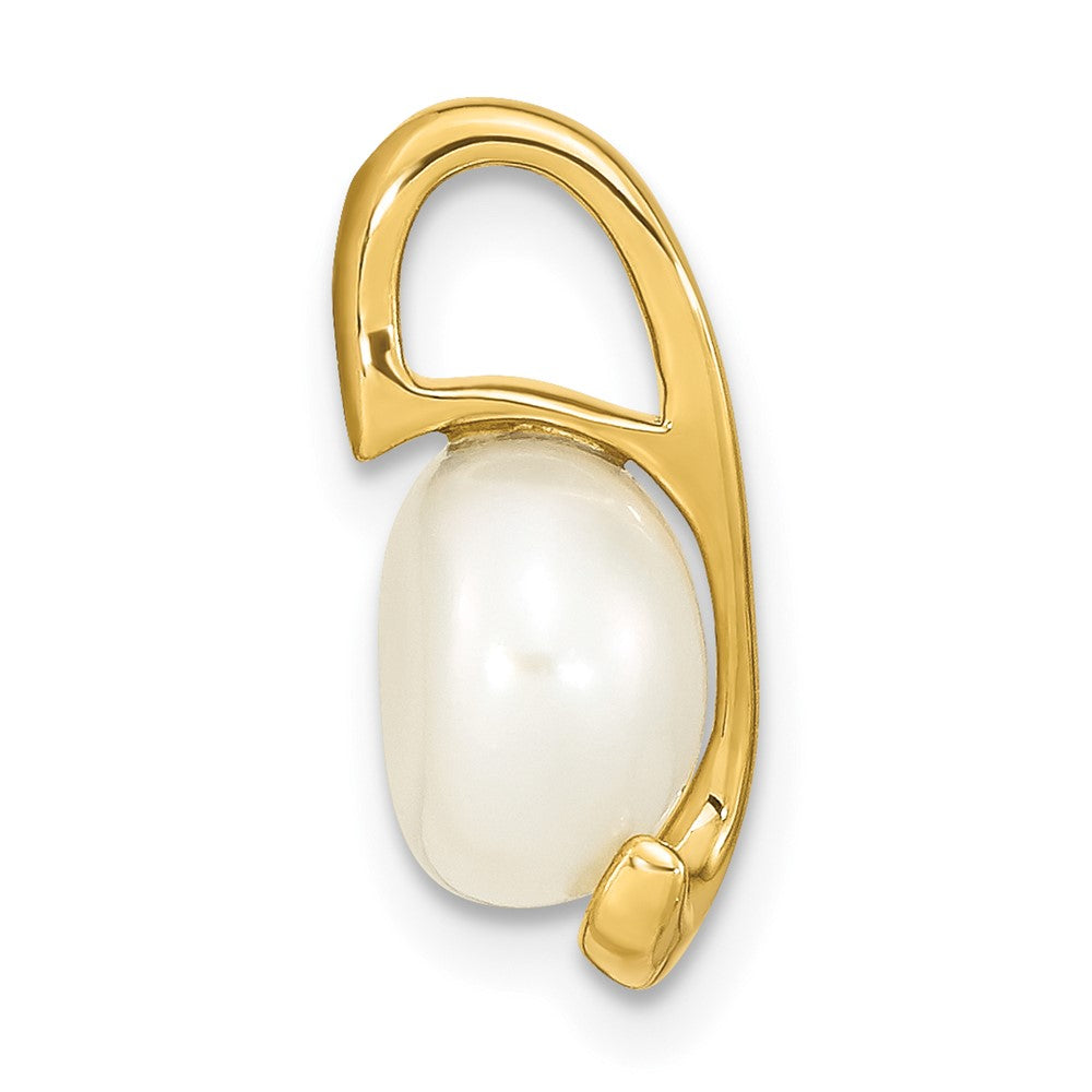 14K Gelbgold 14K 8-9mm Weiß Knopf Süßwasser Zuchtperle Anhänger