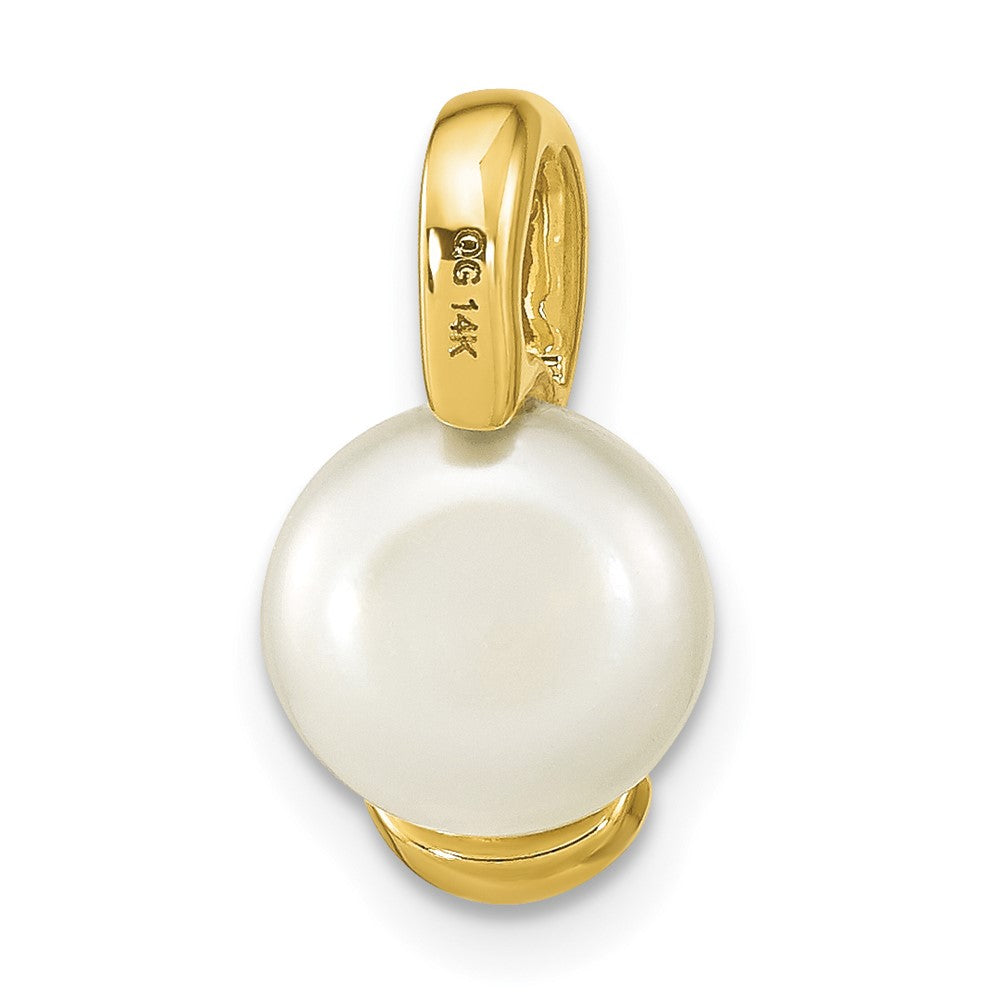 14K Gelbgold 14K 8-9mm Weiß Knopf Süßwasser Zuchtperle Anhänger