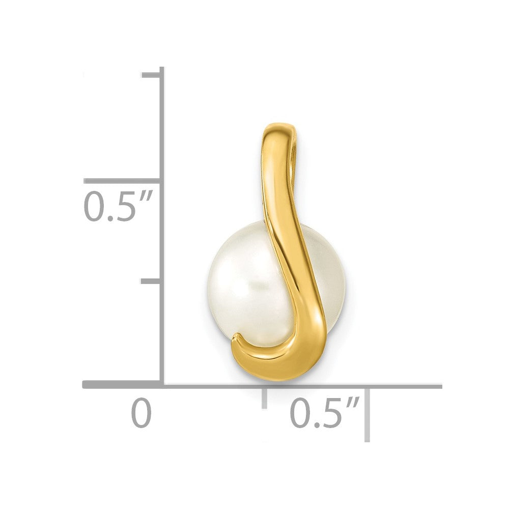 14K Gelbgold 14K 8-9mm Weiß Knopf Süßwasser Zuchtperle Anhänger