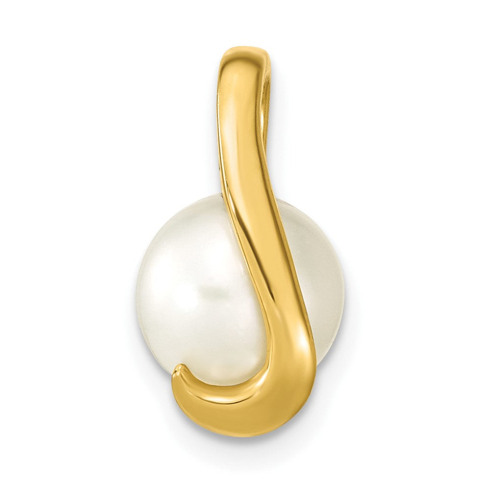 14K Gelbgold 14K 8-9mm Weiß Knopf Süßwasser Zuchtperle Anhänger