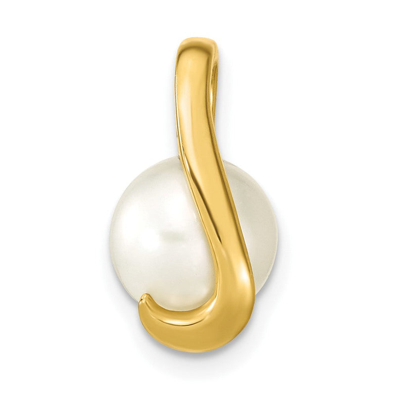14K Gelbgold 14K 8-9mm Weiß Knopf Süßwasser Zuchtperle Anhänger