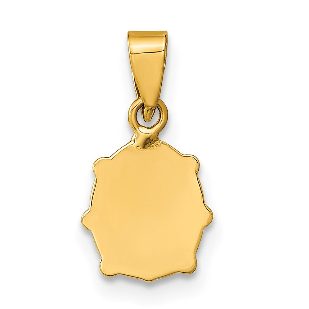 14K Gelbgold Poliert Rot/black Emaille Marienkäfer Anhänger