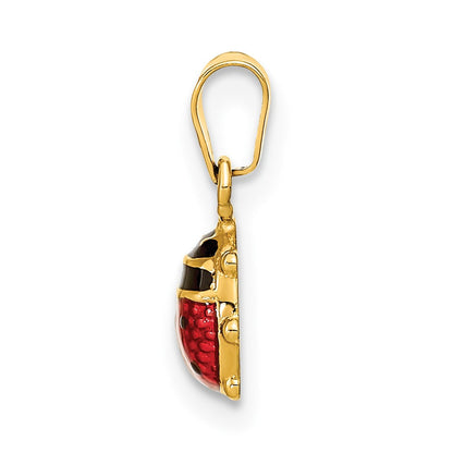 14K Gelbgold 14K Poliert Rot/black Emaille Marienkäfer Anhänger