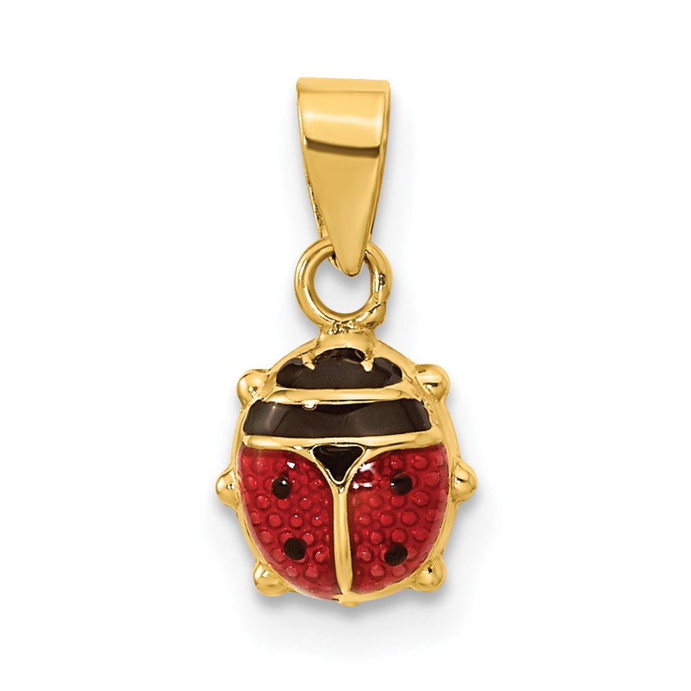 14K Gelbgold 14K Poliert Rot/black Emaille Marienkäfer Anhänger
