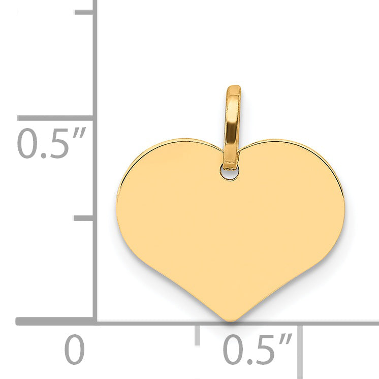 14K Gelbgold 14K Poliert Herz Geformt Plättchen Anhänger