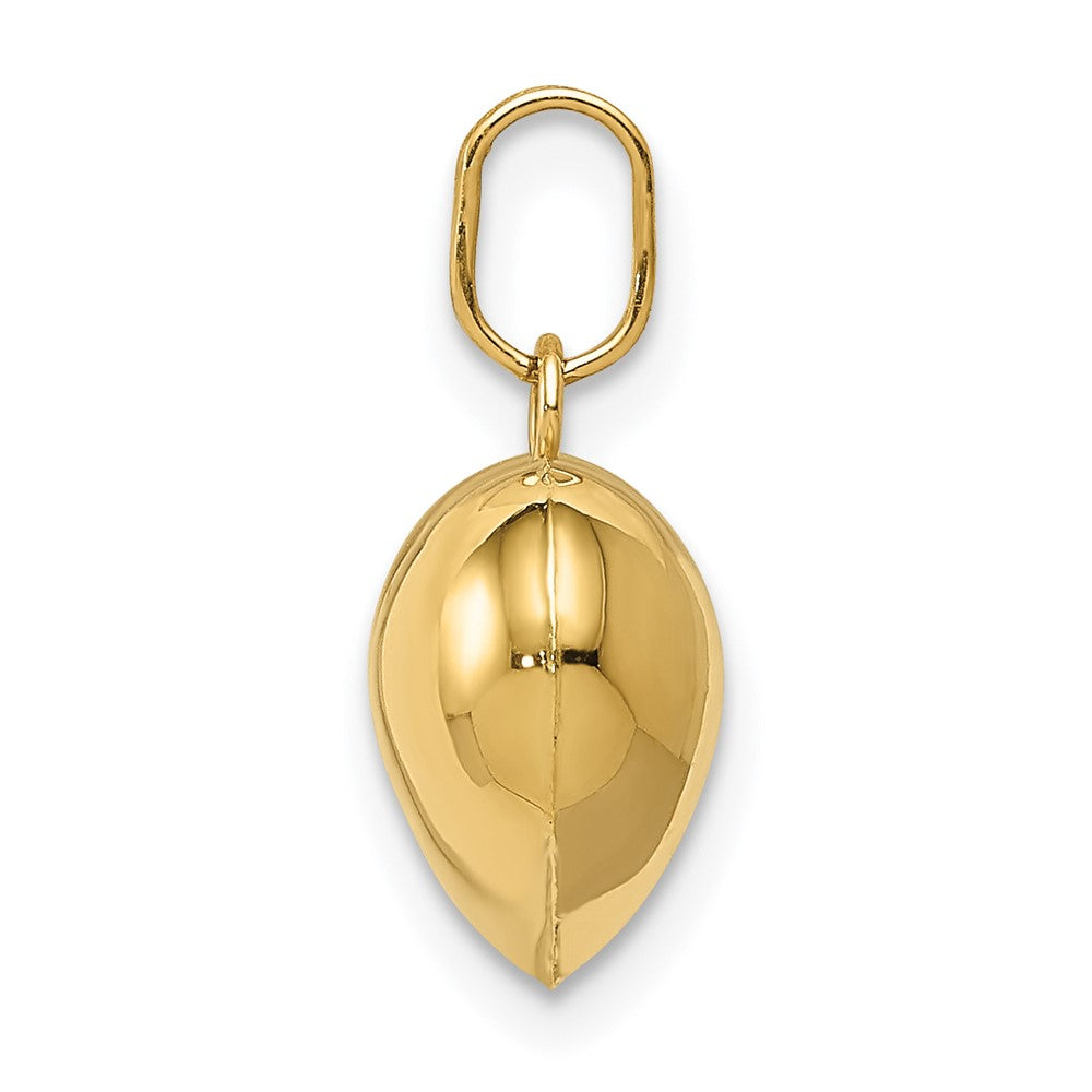 14K Gelbgold 14K Poliert 3-d Gewölbt Herz Anhänger