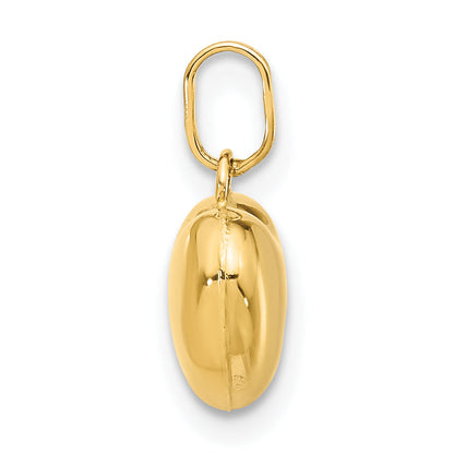 14K Gelbgold 14K Poliert 3-d Gewölbt Herz Anhänger