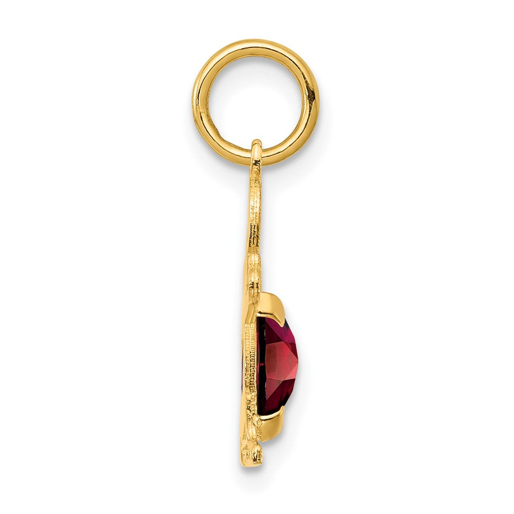 14K Gelbgold 14K Junge 6x4 Oval Echt Granat-january