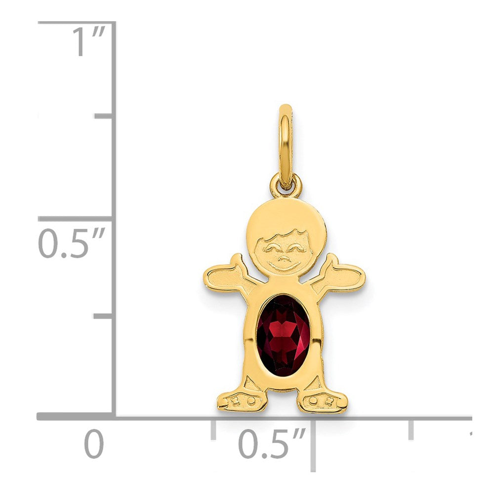14K Gelbgold 14K Junge 6x4 Oval Echt Granat-january