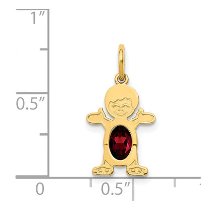 14K Gelbgold 14K Junge 6x4 Oval Echt Granat-january