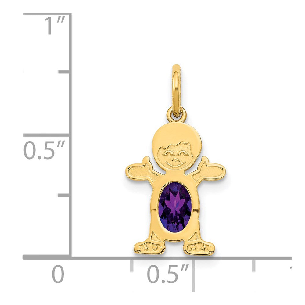 14K Gelbgold 14K Junge 6x4 Oval Echt Amethyst-february