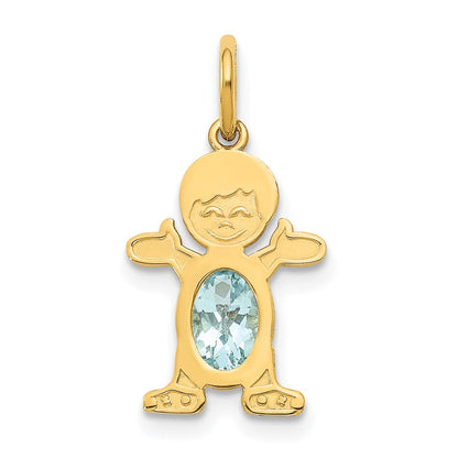 14K Gelbgold 14K Junge 6x4 Oval Echt Aquamarin-march