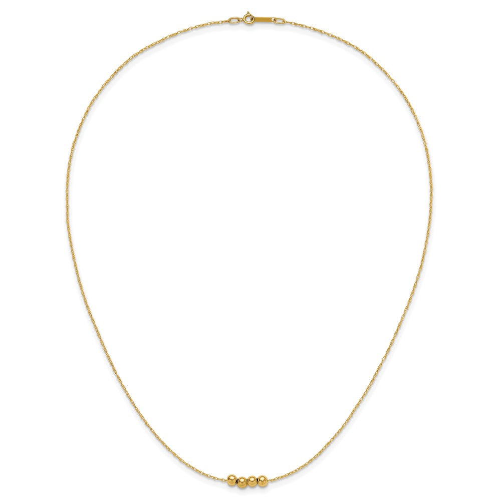 14K Gelbgold mit 4, 4mm Perle Halskette