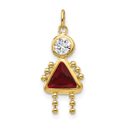 14K Gelbgold 14ky January Mädchen Geburtsstein Charm