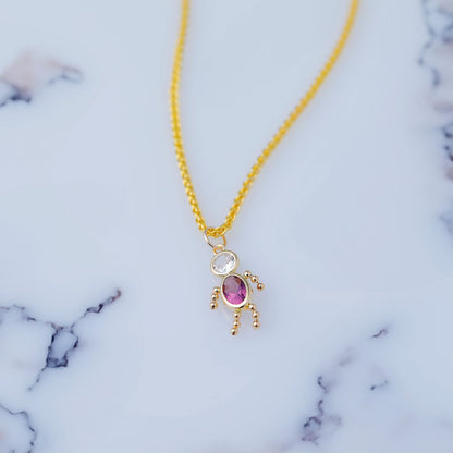 14K Gelbgold 14K February Junge Geburtsstein Charm