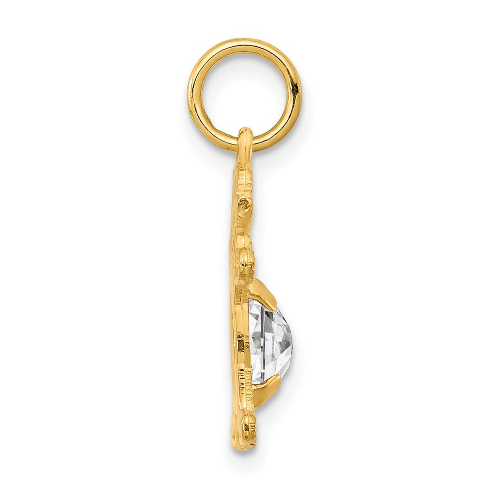 14K Gelbgold 14K Mädchen 6x4 Oval Echt Weiß Topas-april