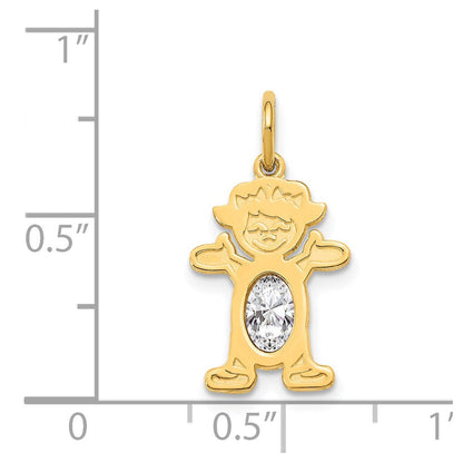 14K Gelbgold 14K Mädchen 6x4 Oval Echt Weiß Topas-april