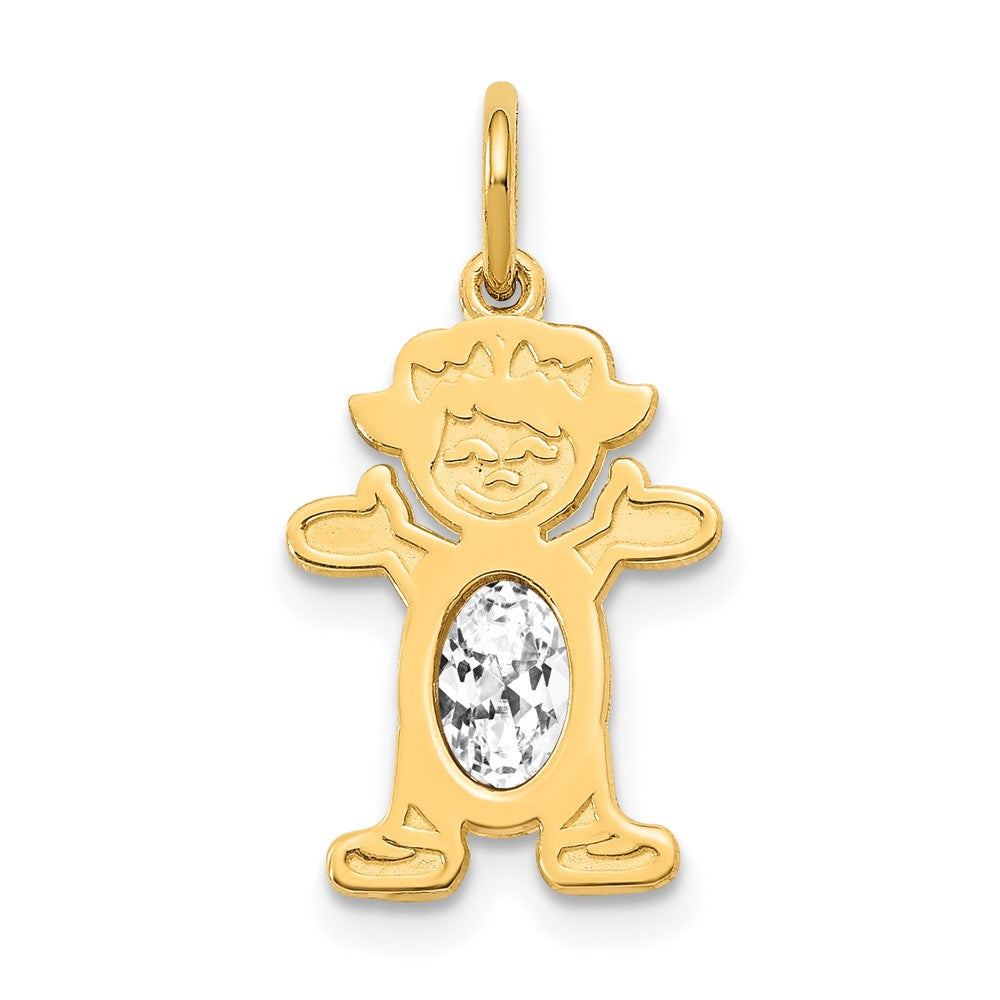 14K Gelbgold 14K Mädchen 6x4 Oval Echt Weiß Topas-april