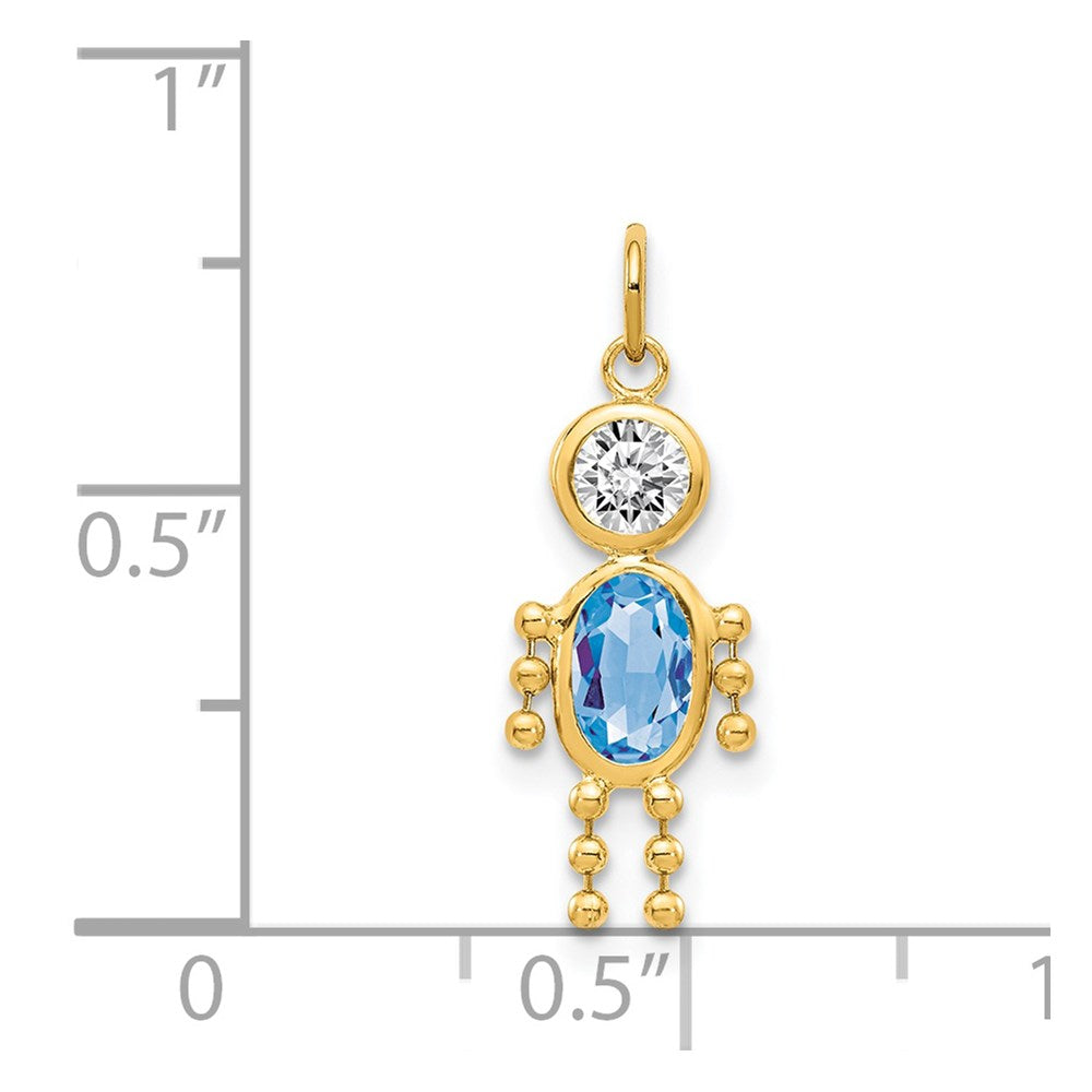 14K Gelbgold 14K March Junge Geburtsstein Charm