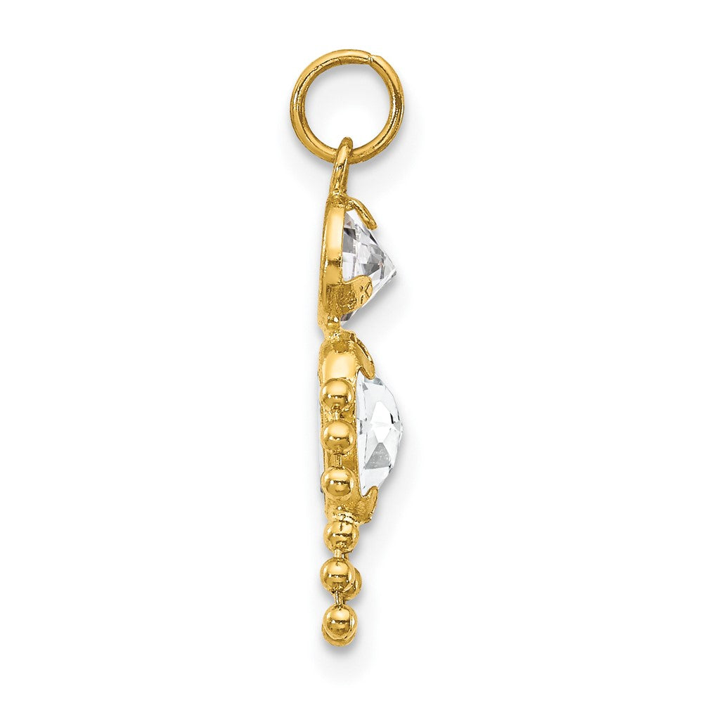 14K Gelbgold 14K April Junge Geburtsstein Charm