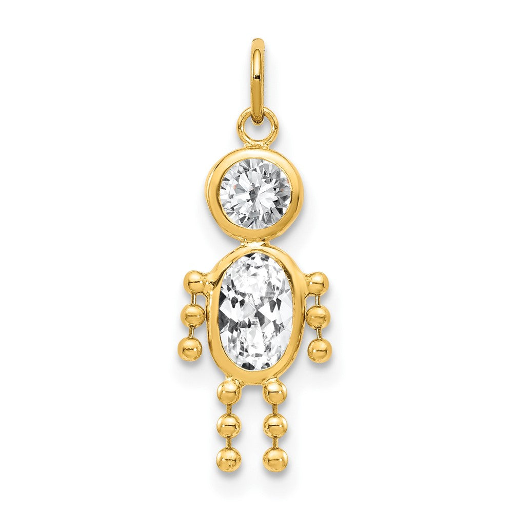14K Gelbgold 14K April Junge Geburtsstein Charm
