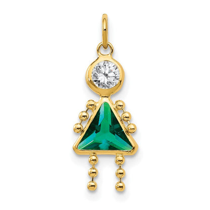 14K Gelbgold 14K May Mädchen Geburtsstein Charm