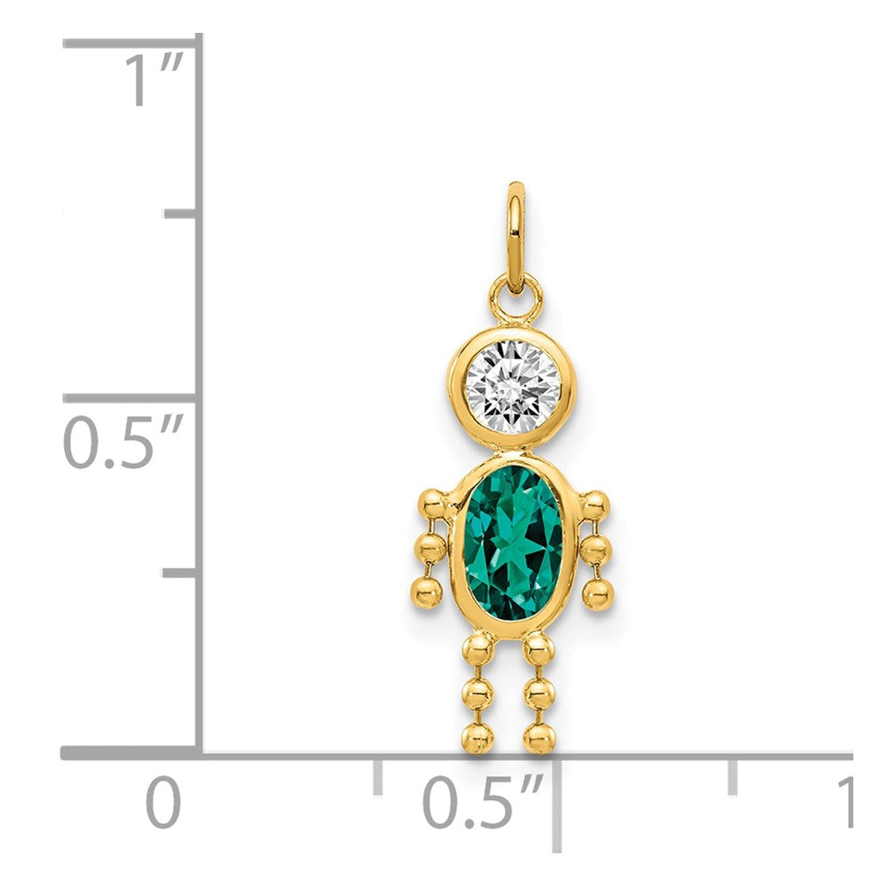 14K Gelbgold 14K May Junge Geburtsstein Charm
