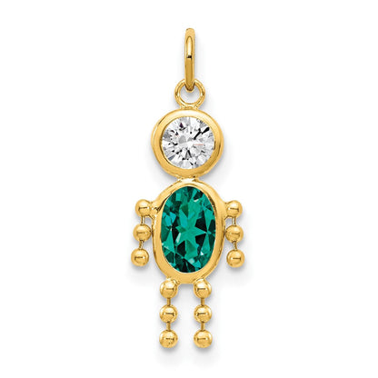 14K Gelbgold 14K May Junge Geburtsstein Charm