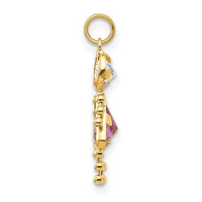 14K Gelbgold 14K June Mädchen Geburtsstein Charm