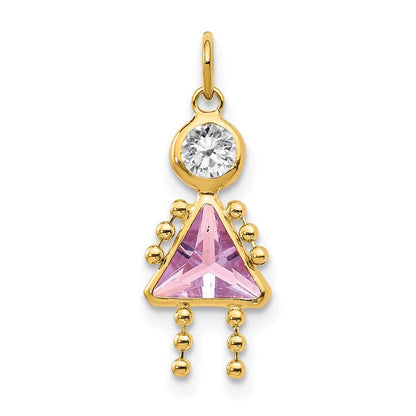 14K Gelbgold 14K June Mädchen Geburtsstein Charm