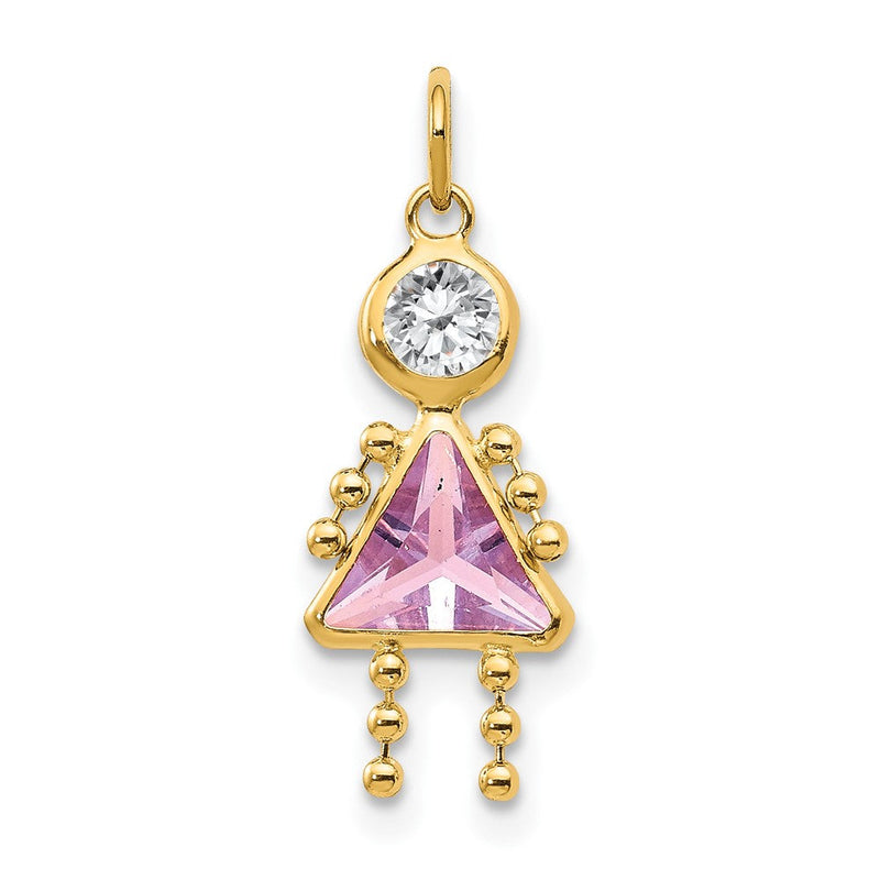 14K Gelbgold 14K June Mädchen Geburtsstein Charm