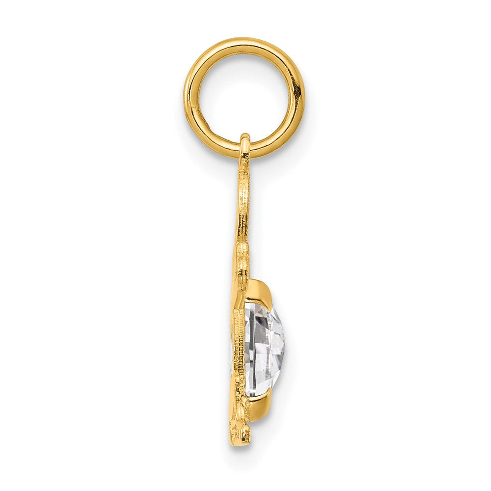 14K Gelbgold 14K Junge 6x4 Oval Echt Weiß Topas-april