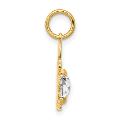 14K Gelbgold 14K Junge 6x4 Oval Echt Weiß Topas-april