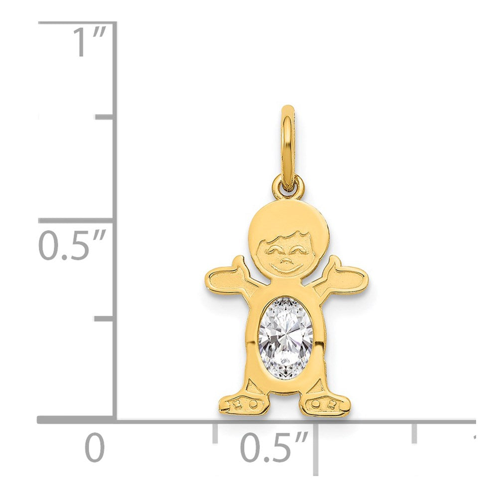 14K Gelbgold 14K Junge 6x4 Oval Echt Weiß Topas-april