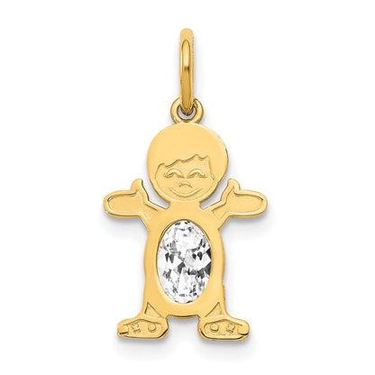 14K Gelbgold 14K Junge 6x4 Oval Echt Weiß Topas-april
