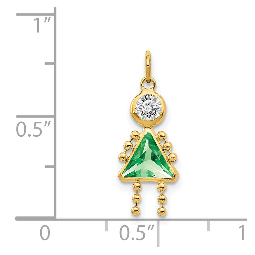 14K Gelbgold 14K August Mädchen Geburtsstein Charm