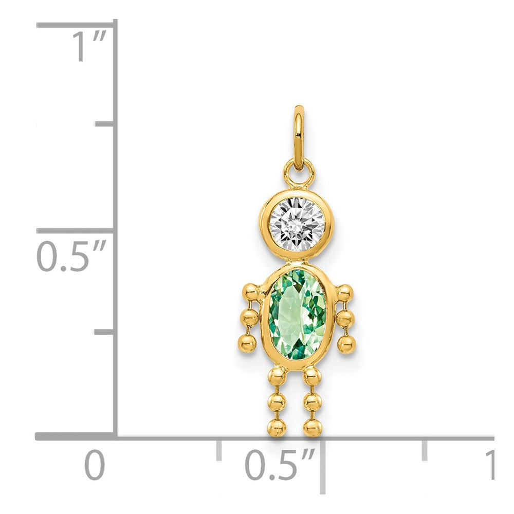 14K Gelbgold 14K August Junge Geburtsstein Charm