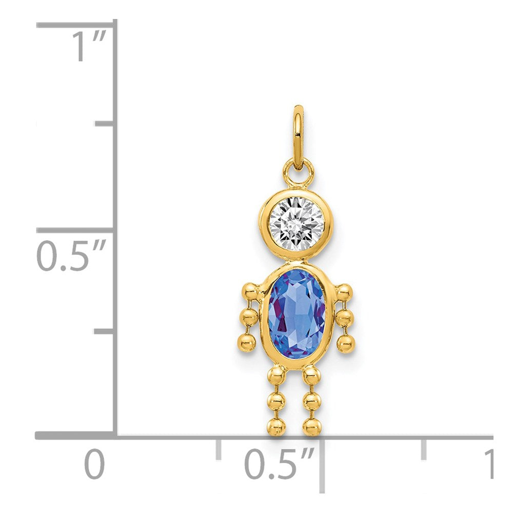 14K Gelbgold 14K September Junge Geburtsstein Charm