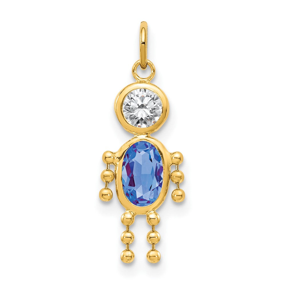 14K Gelbgold 14K September Junge Geburtsstein Charm