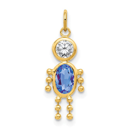 14K Gelbgold 14K September Junge Geburtsstein Charm